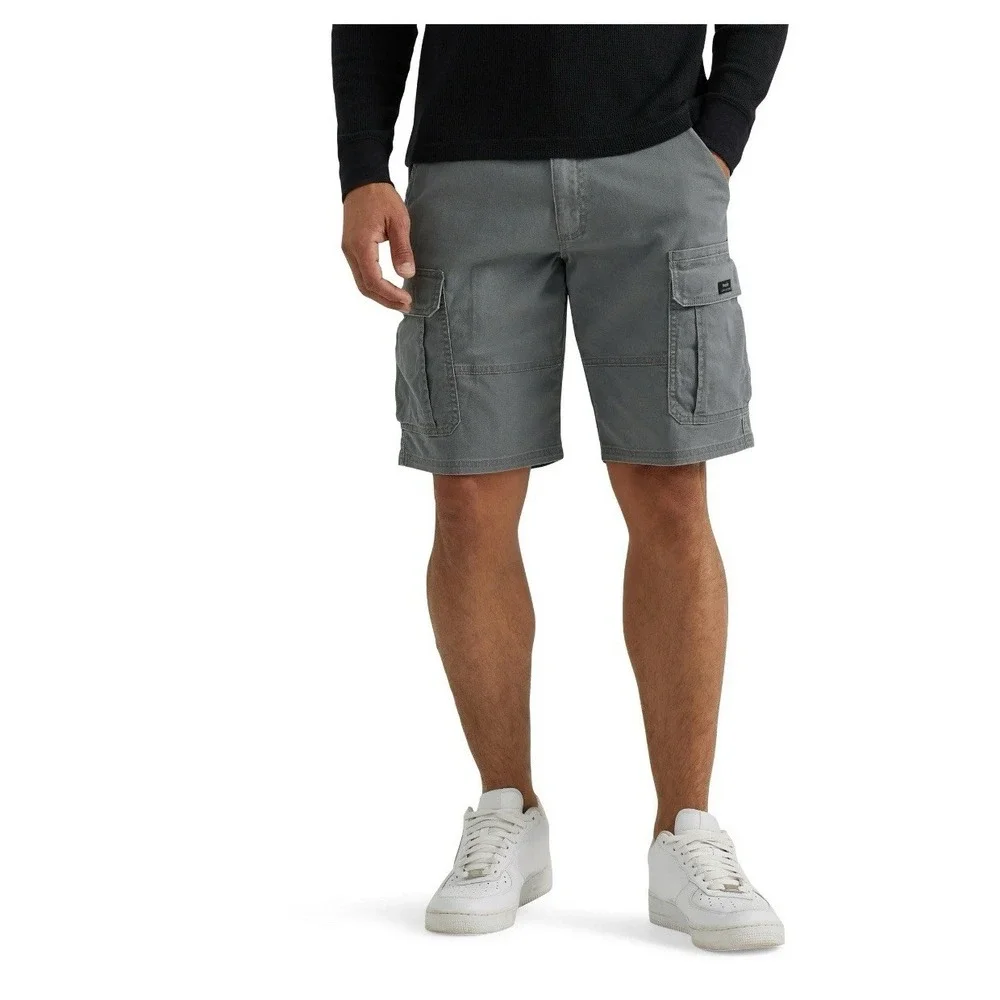 Wrangler Cargo Shorts Men 40 Relaxed Fit Cotton Gray Outdoors Trail Casual‎ NEW